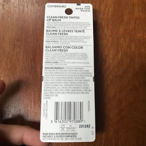 Covergirl Clean Fresh Tinted Lip Balm 200 Made for Peach New/Sealed - Picture 8 of 13